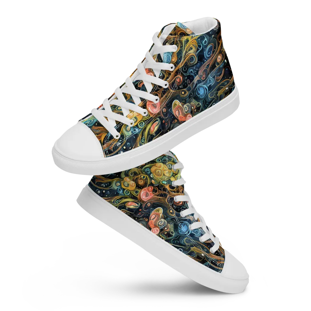 Wild Cosmos on Women's High Top Canvas Shoes — Front