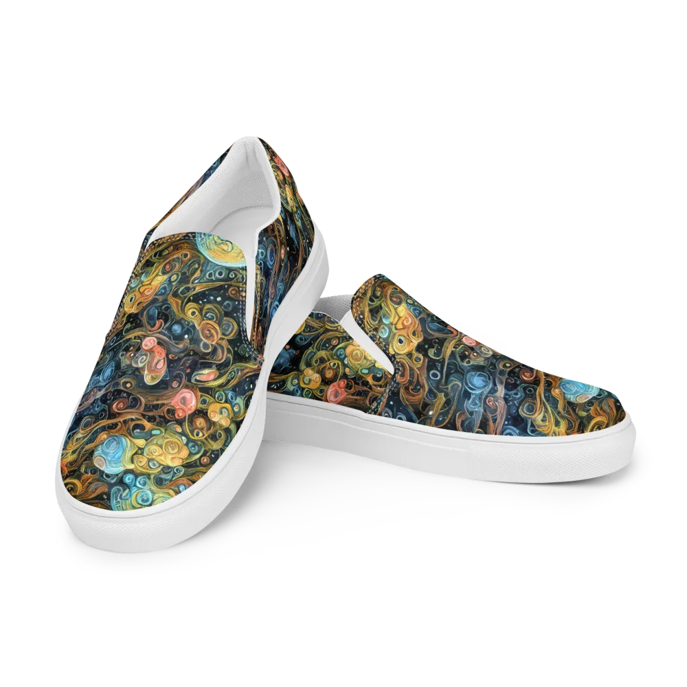 Wild Cosmos on Men's Slip-On Canvas Shoes — Left Front