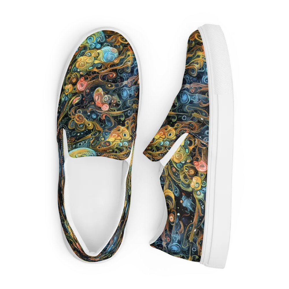 Wild Cosmos on Men's Slip-On Canvas Shoes — Front