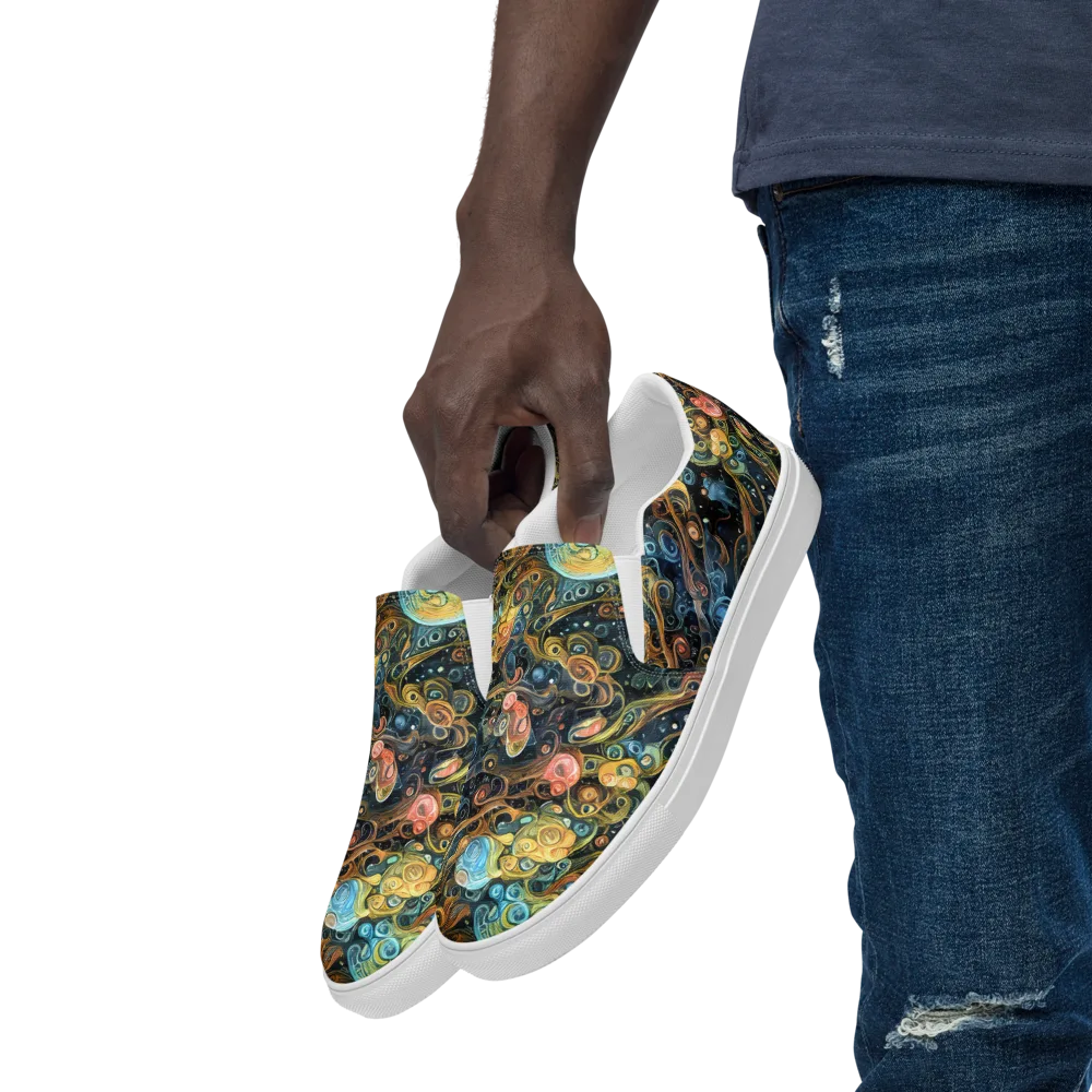 Wild Cosmos on Men's Slip-On Canvas Shoes — Left Front