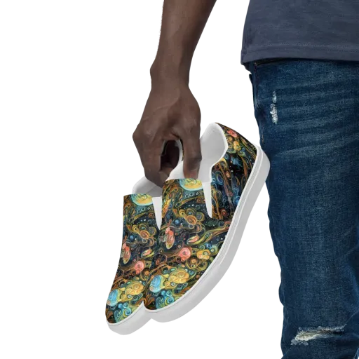 Wild Cosmos on a Men's Slip-On Canvas Shoes
