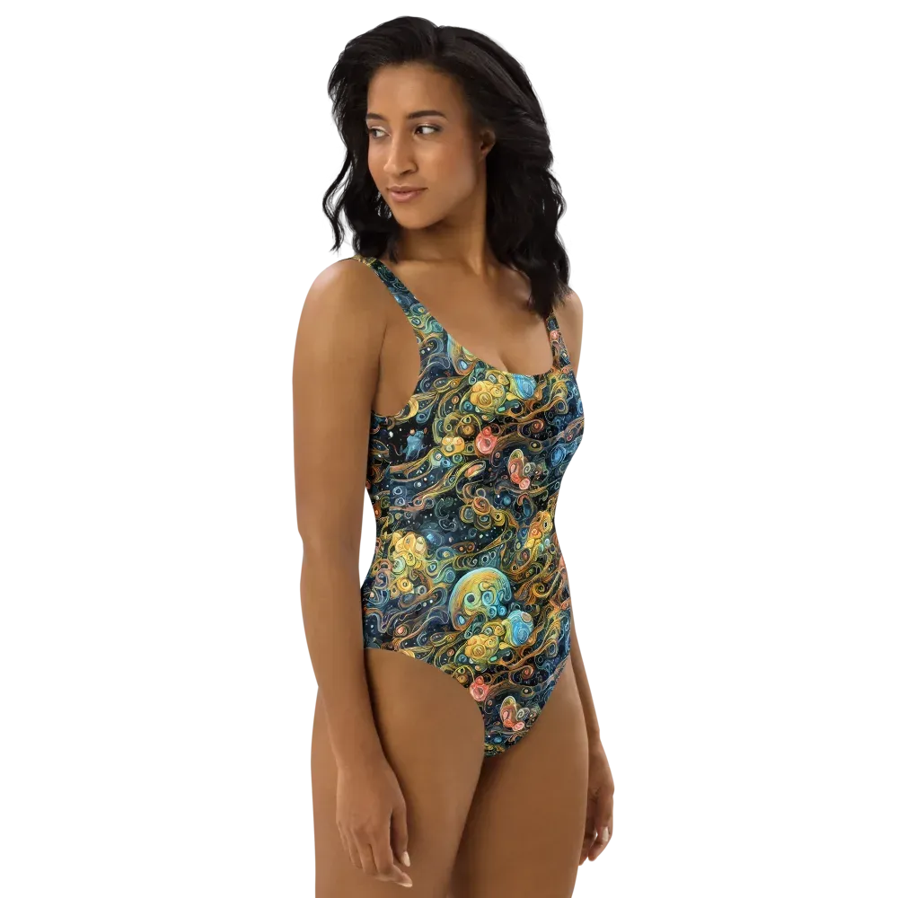 Wild Cosmos on One-Piece Swimsuit — Right