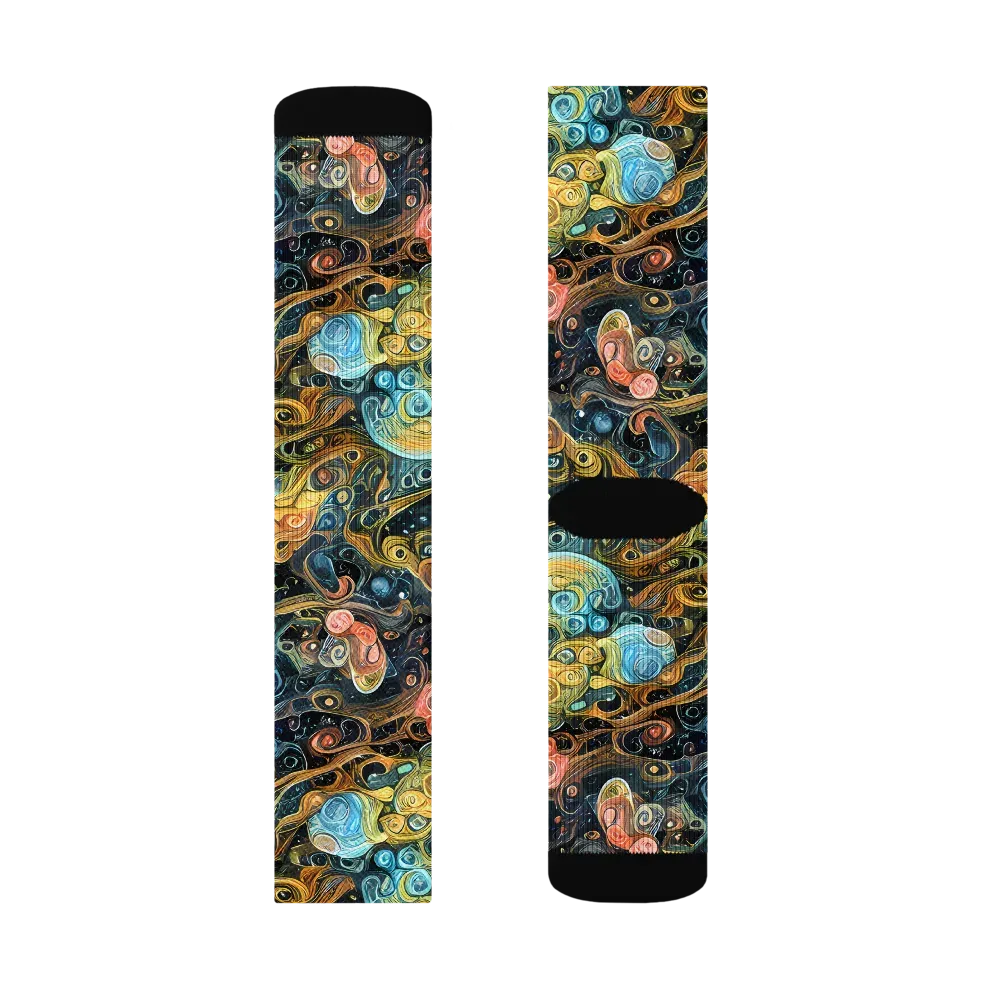 Wild Cosmos on Socks — Right Sock