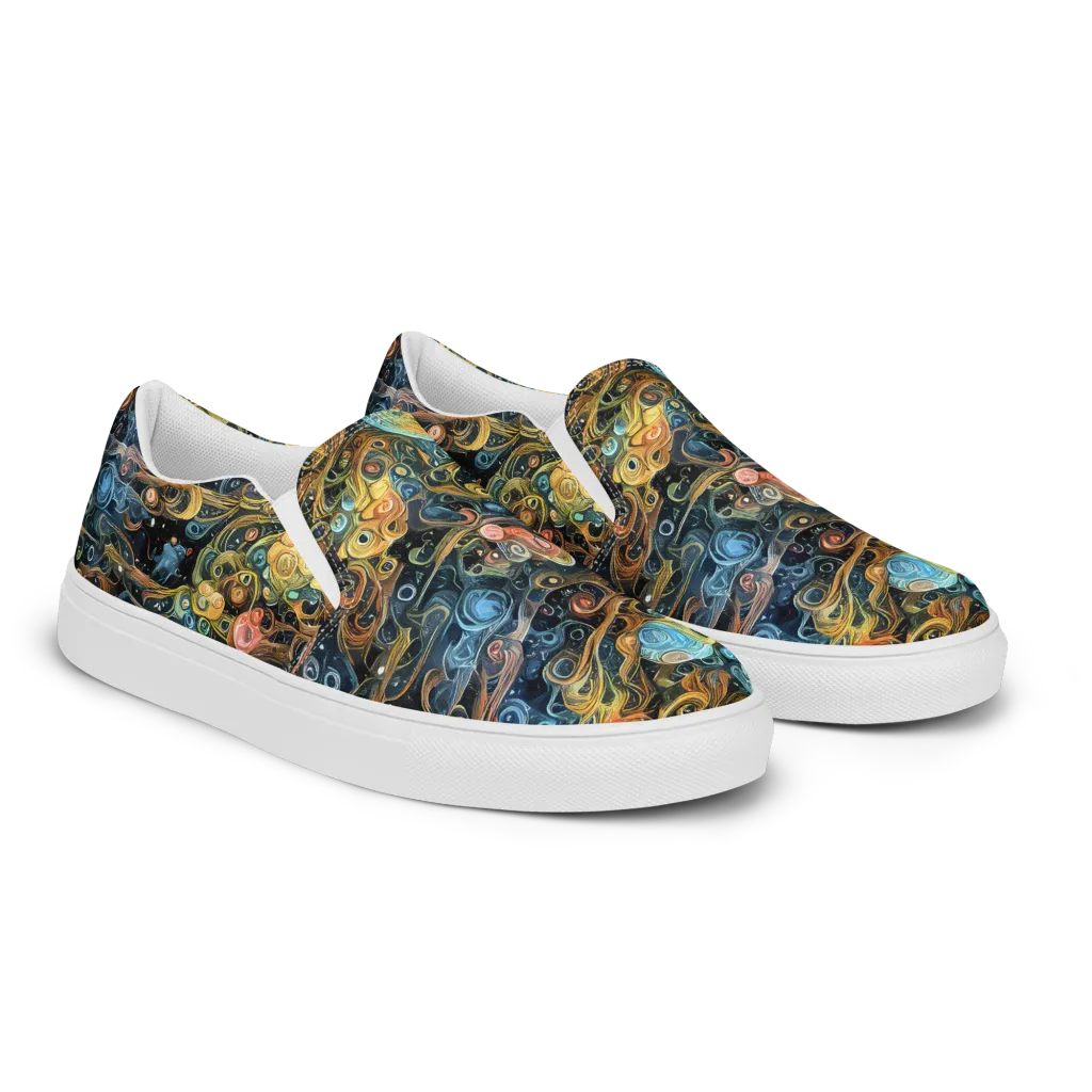 Wild Cosmos on Women's Slip-On Canvas Shoes — Right Front