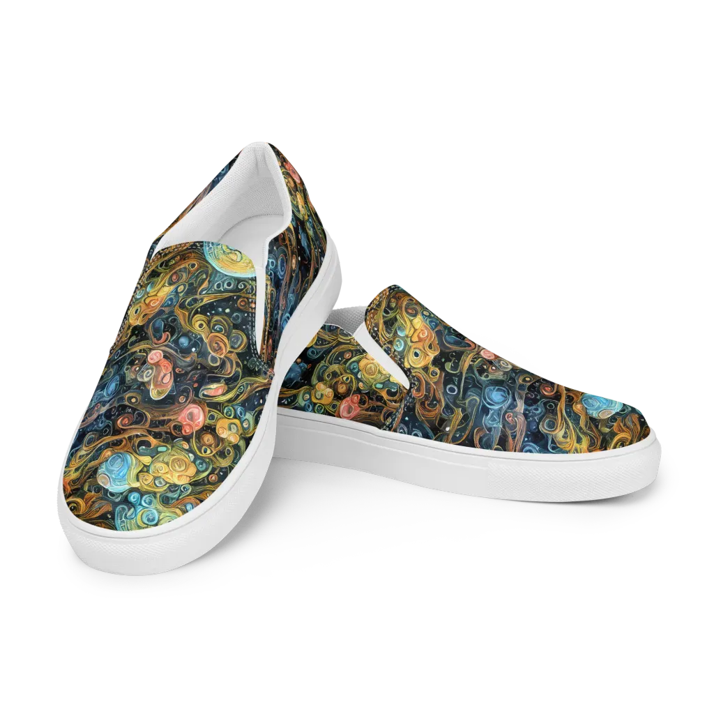 Wild Cosmos on Women's Slip-On Canvas Shoes — Left Front