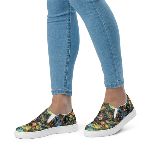 Wild Cosmos on a Women's Slip-On Canvas Shoes