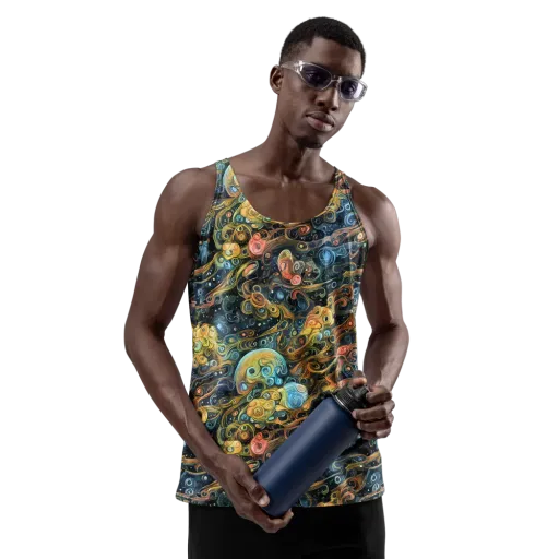 Wild Cosmos on a Men's Tank Top