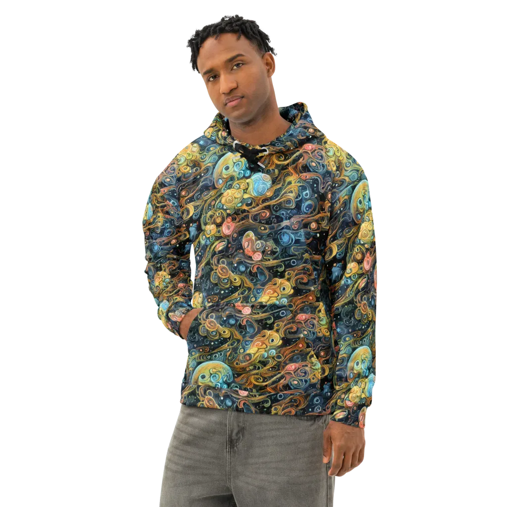 Wild Cosmos on Cotton Hoodie — Left Front