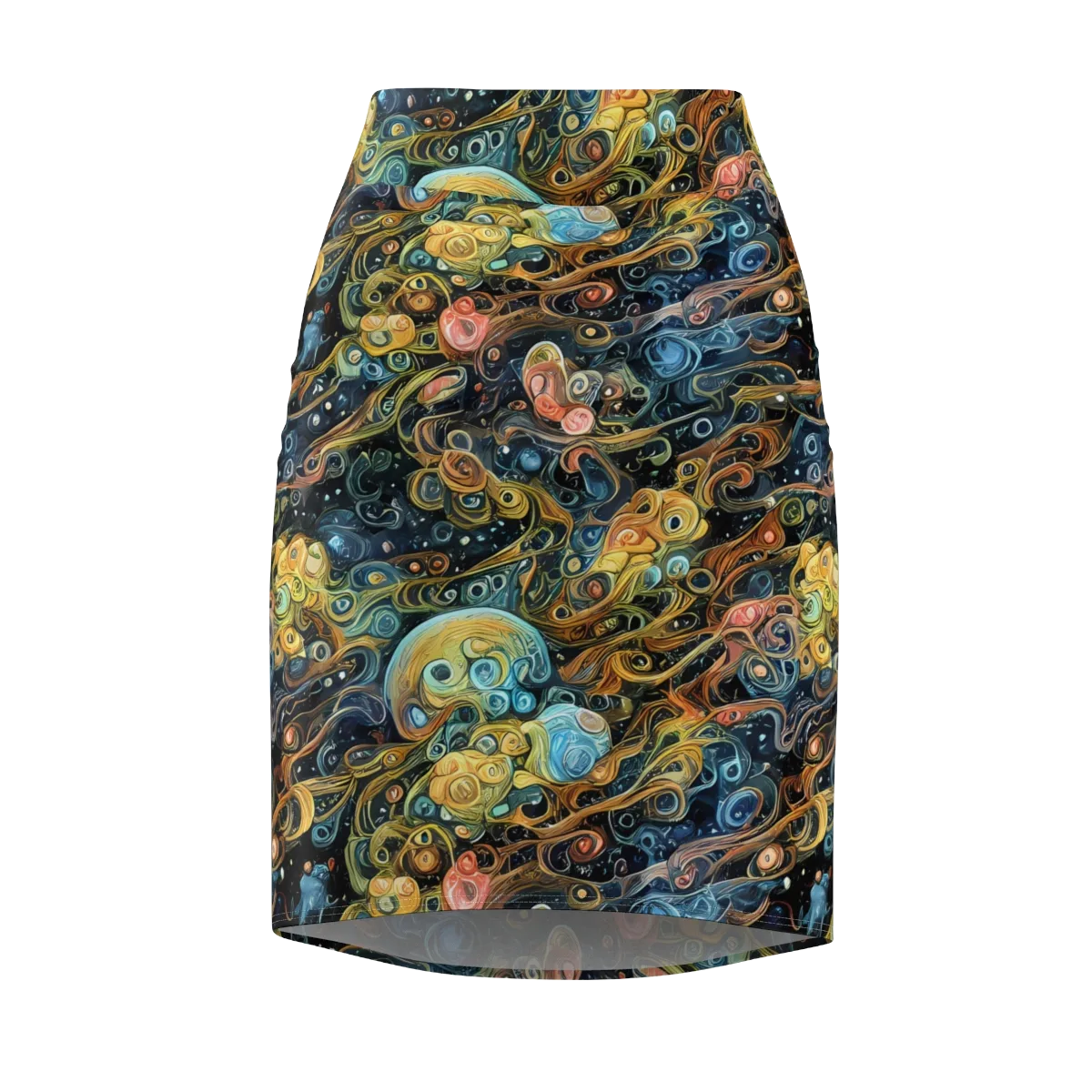 Wild Cosmos on Pencil Skirt — Front