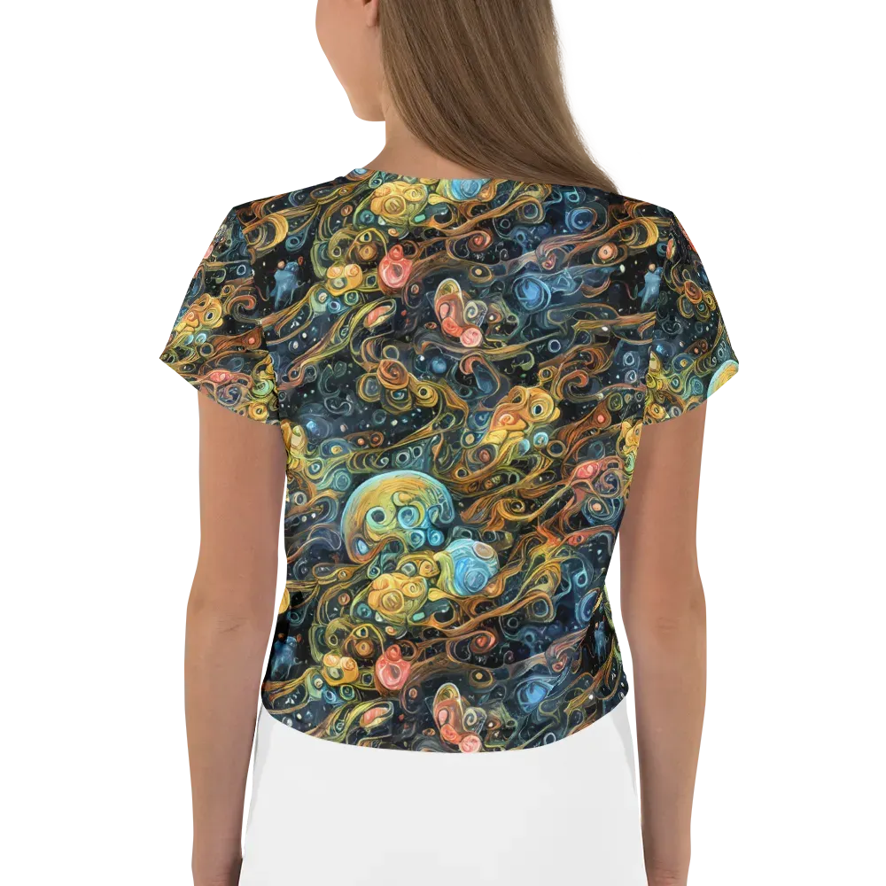 Wild Cosmos on Crop Tee — Back