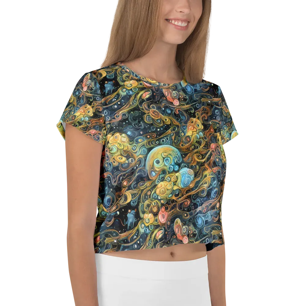 Wild Cosmos on Crop Tee — Right