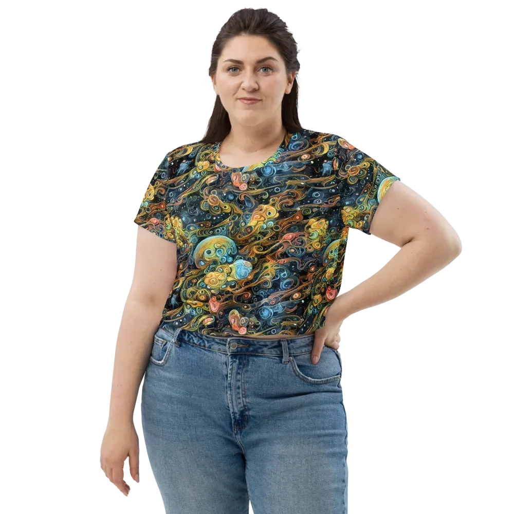 Wild Cosmos on Crop Tee — Front