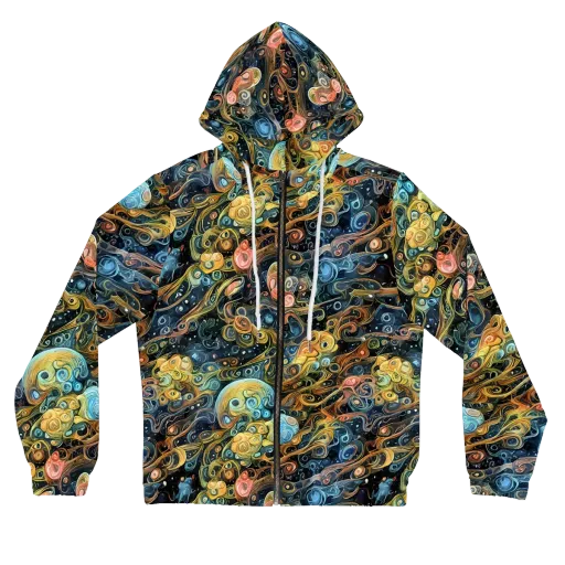 Wild Cosmos on a Women's Full-Zip Hoodie