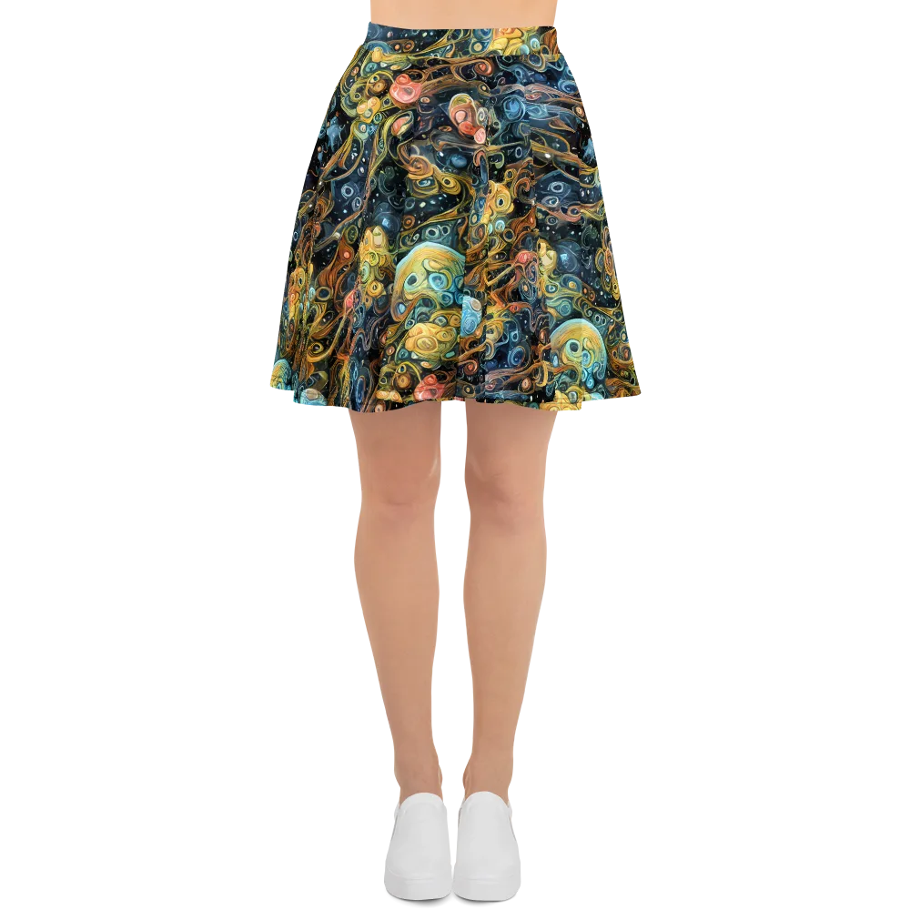 Wild Cosmos on Skater Skirt — Front