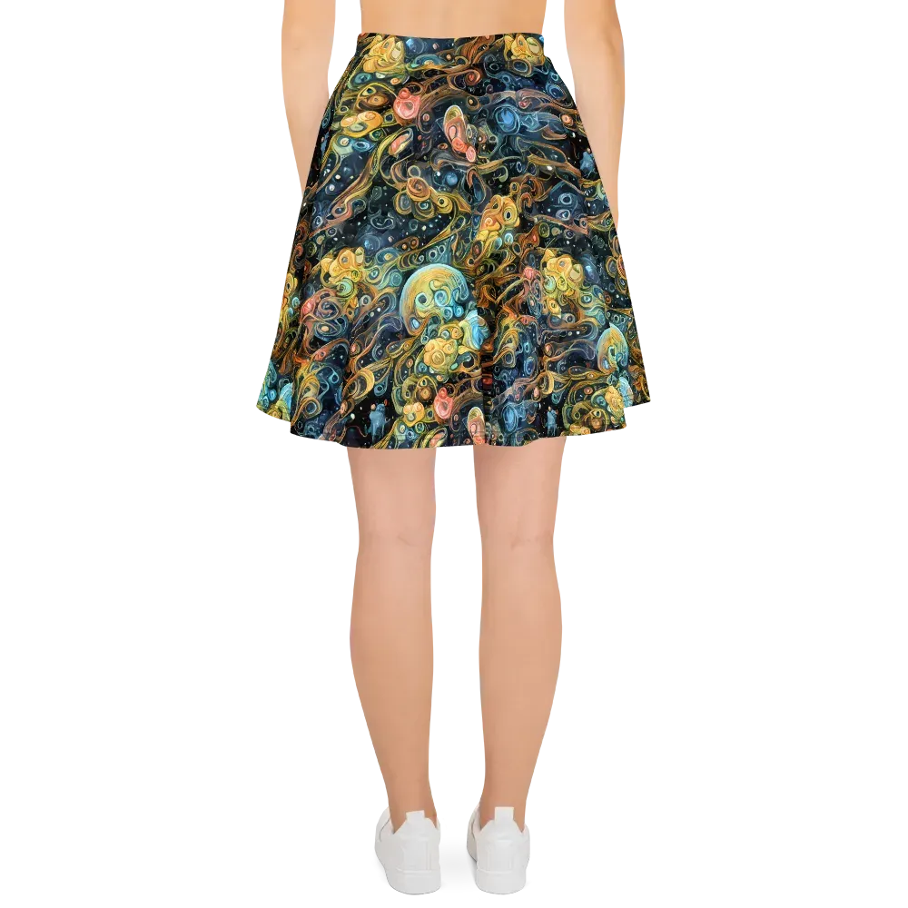 Wild Cosmos on Skater Skirt — Back