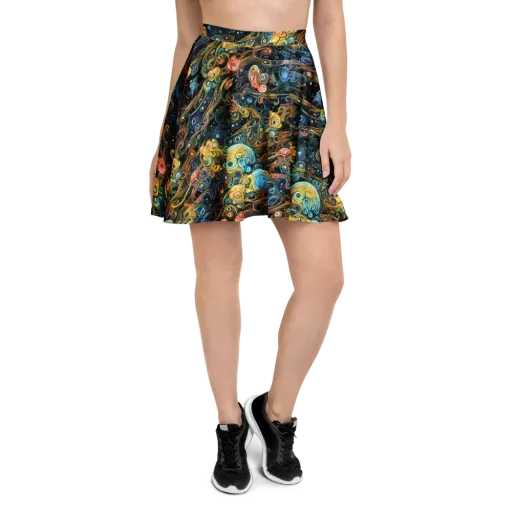 Wild Cosmos on a Skater Skirt