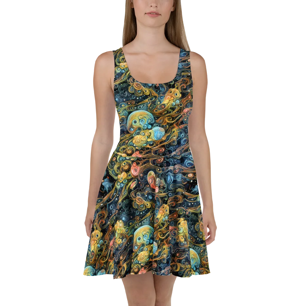 Wild Cosmos on Skater Dress — Front