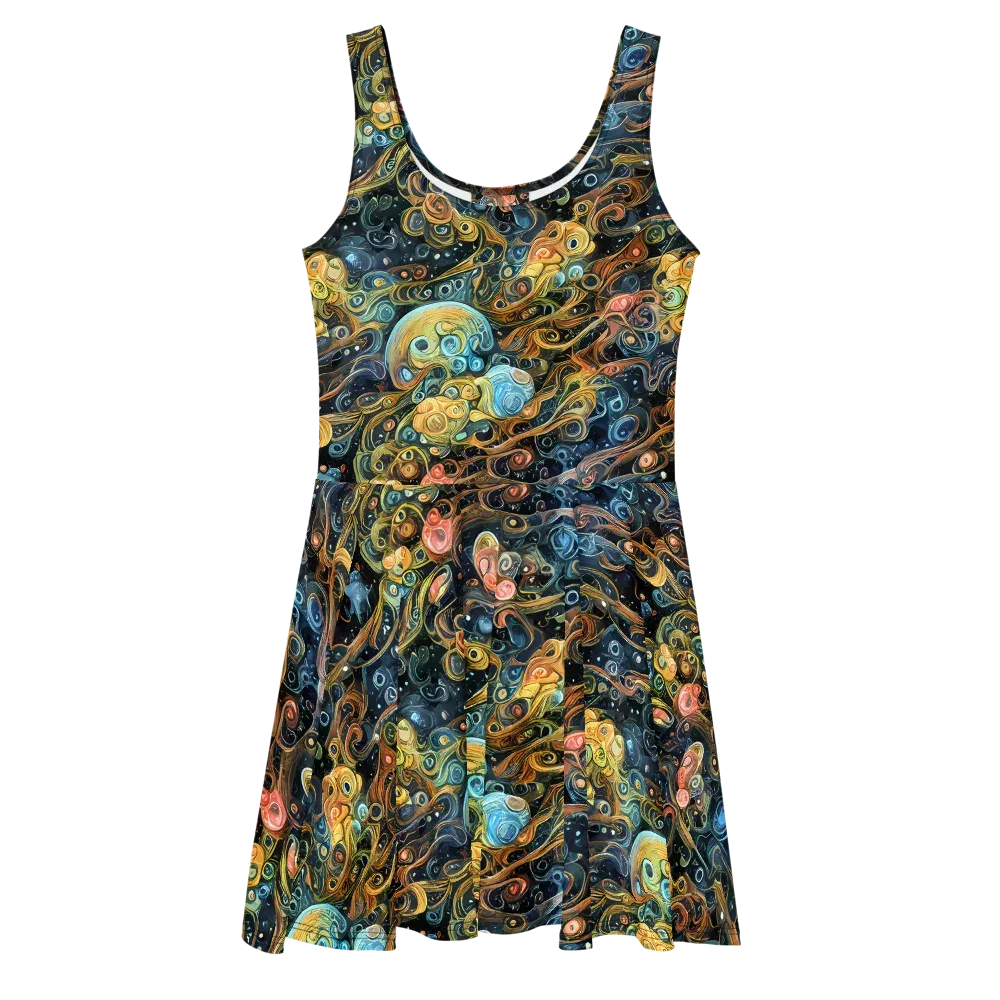 Wild Cosmos on Skater Dress — Front