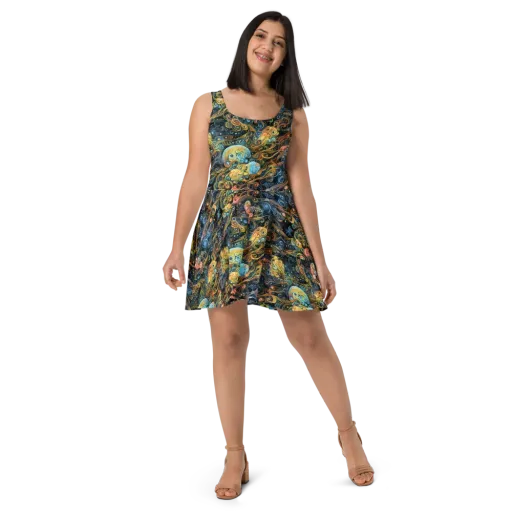 Wild Cosmos on a Skater Dress