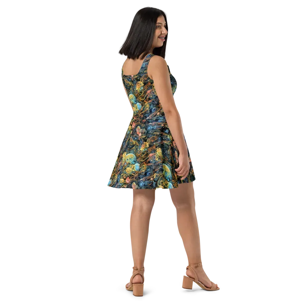 Wild Cosmos on Skater Dress — Right