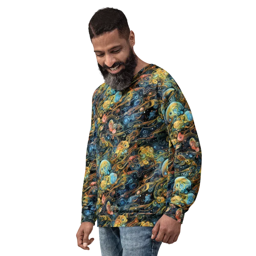 Wild Cosmos on Sweatshirt — Left Front