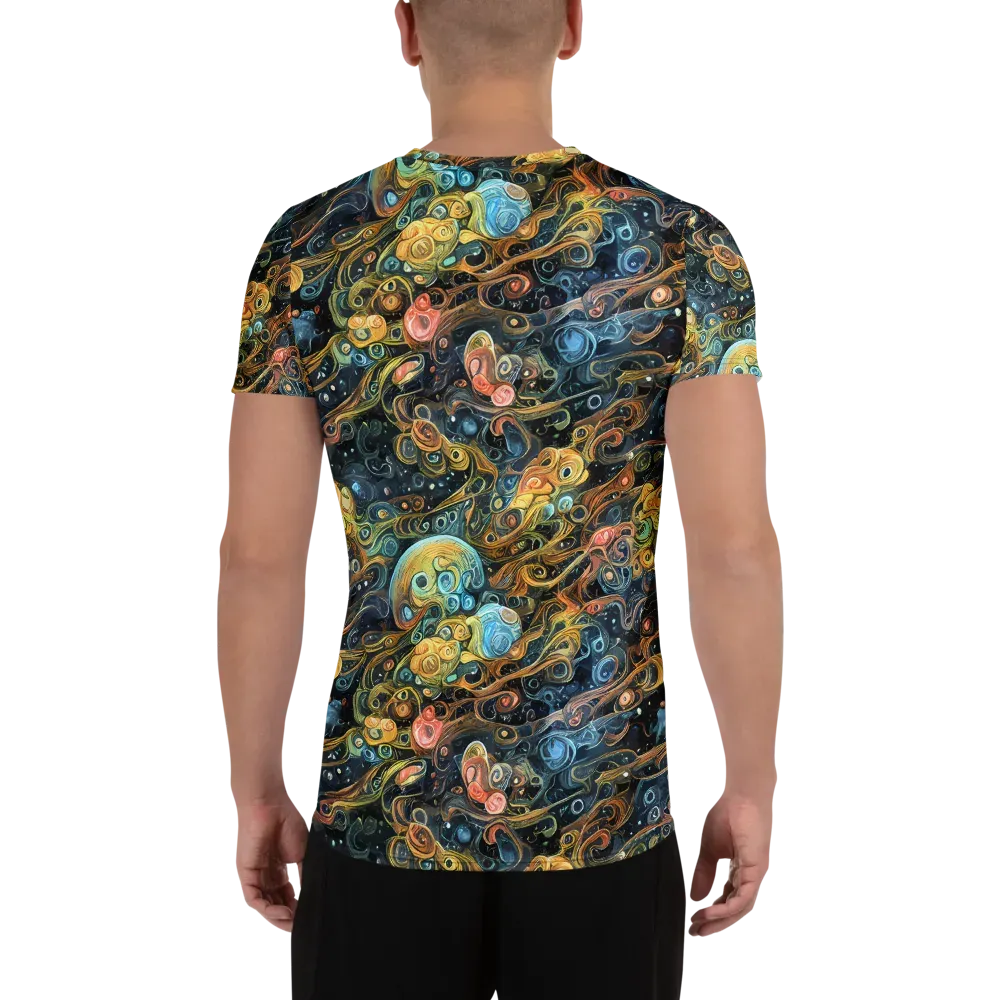 Wild Cosmos on Men's Athletic T-Shirt — Back