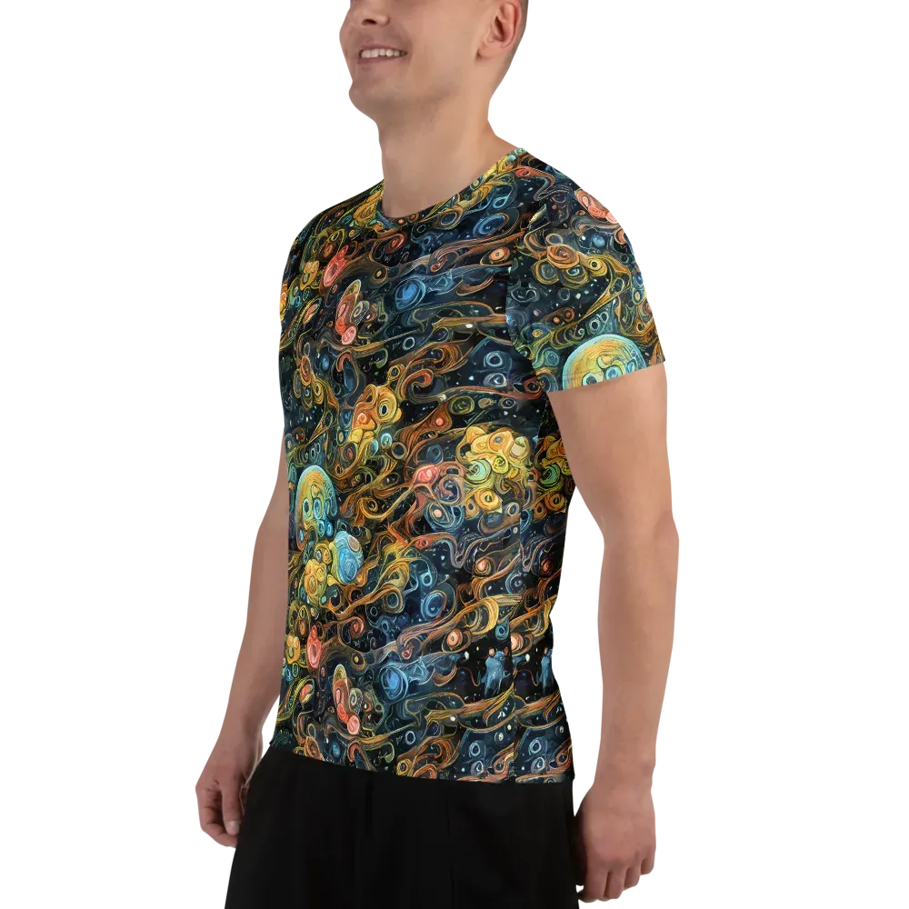 Wild Cosmos on Men's Athletic T-Shirt — Left