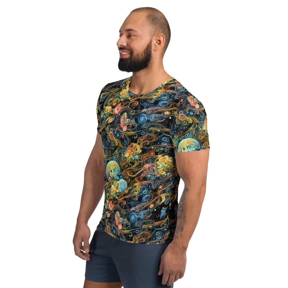 Wild Cosmos on Men's Athletic T-Shirt — Left