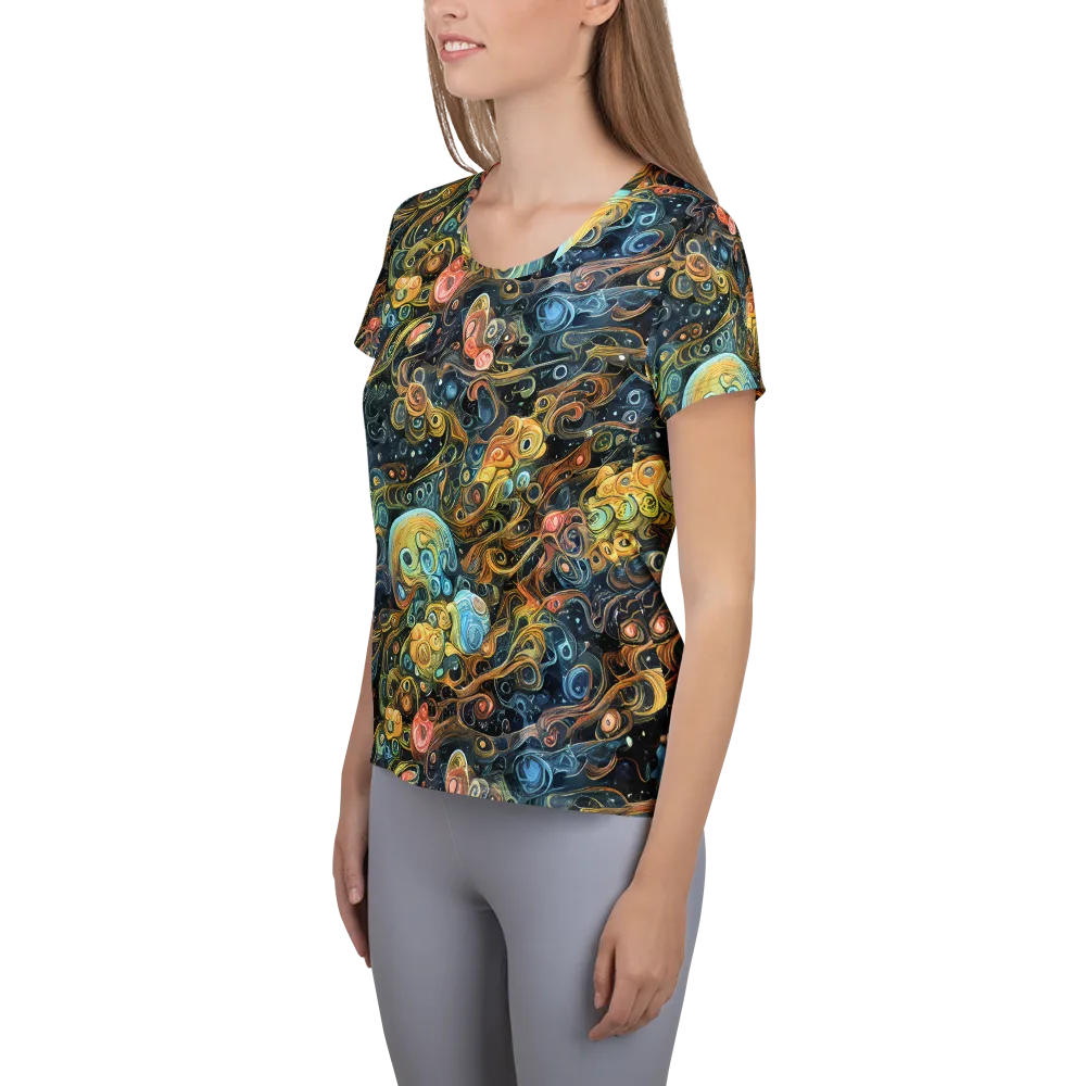 Wild Cosmos on Women's Athletic T-Shirt — Left