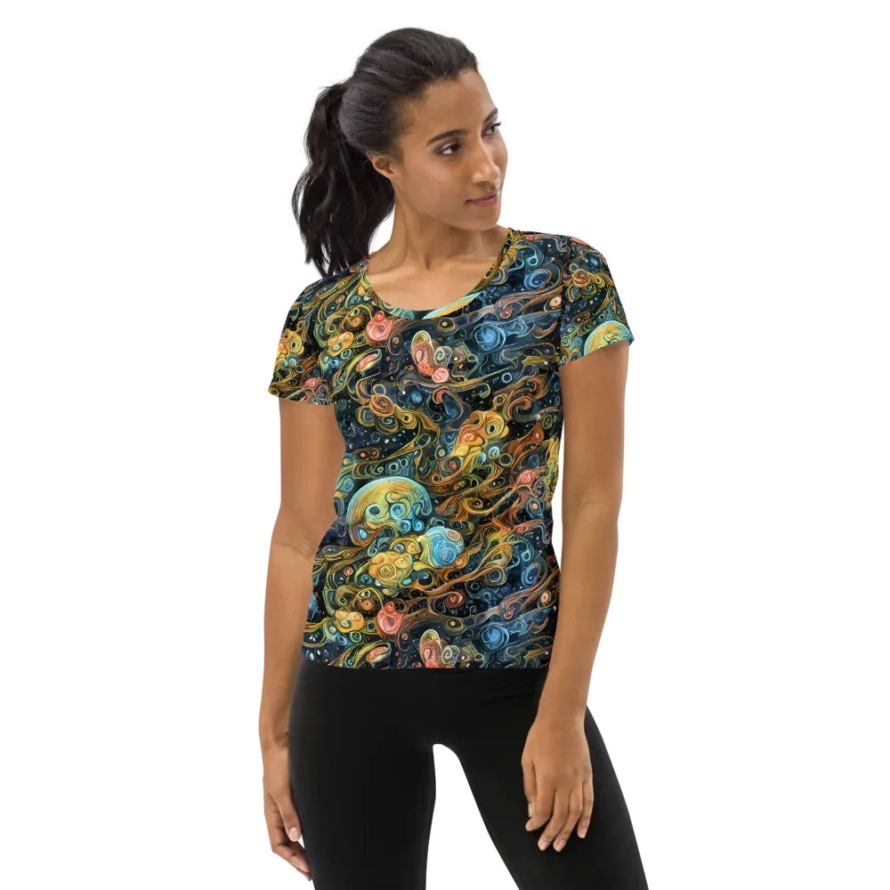 Wild Cosmos on Women's Athletic T-Shirt — Front