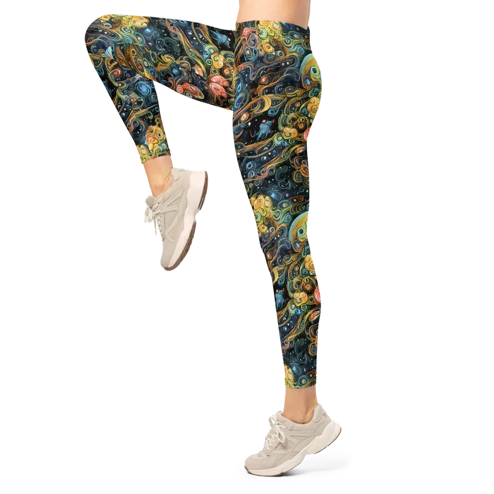 Wild Cosmos on Leggings — Left