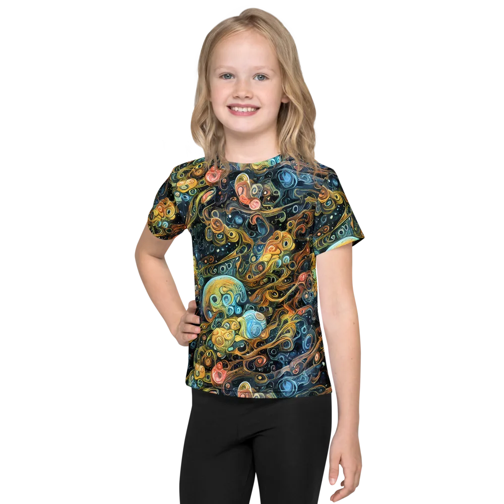 Wild Cosmos on Kids Crew Neck T-Shirt — Front