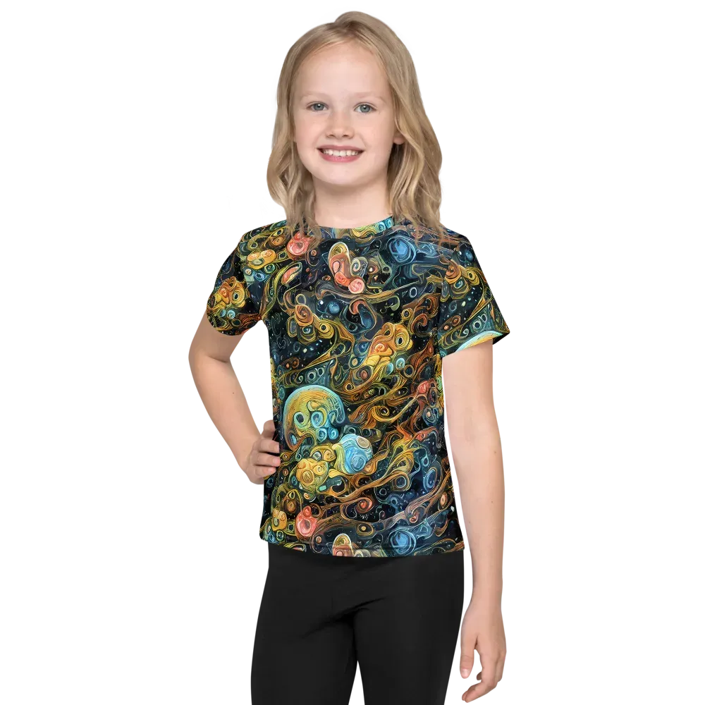 Wild Cosmos on Kids Crew Neck T-Shirt — Front