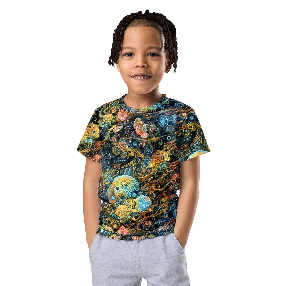Wild Cosmos on Kids Crew Neck T-Shirt — Front