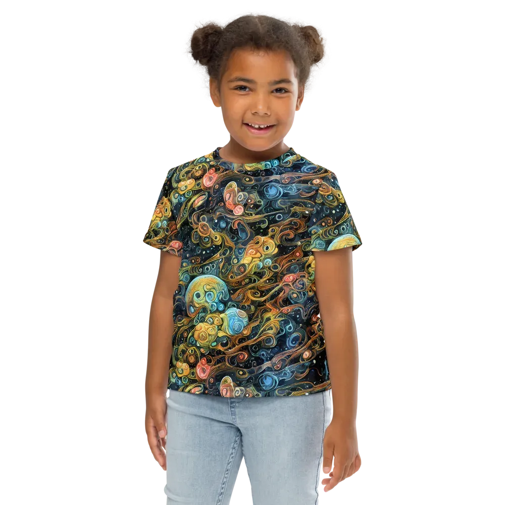 Wild Cosmos on Kids Crew Neck T-Shirt — Front