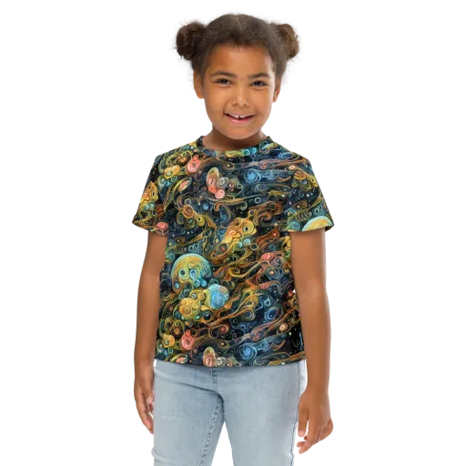 Wild Cosmos on a Kids Crew Neck T-Shirt