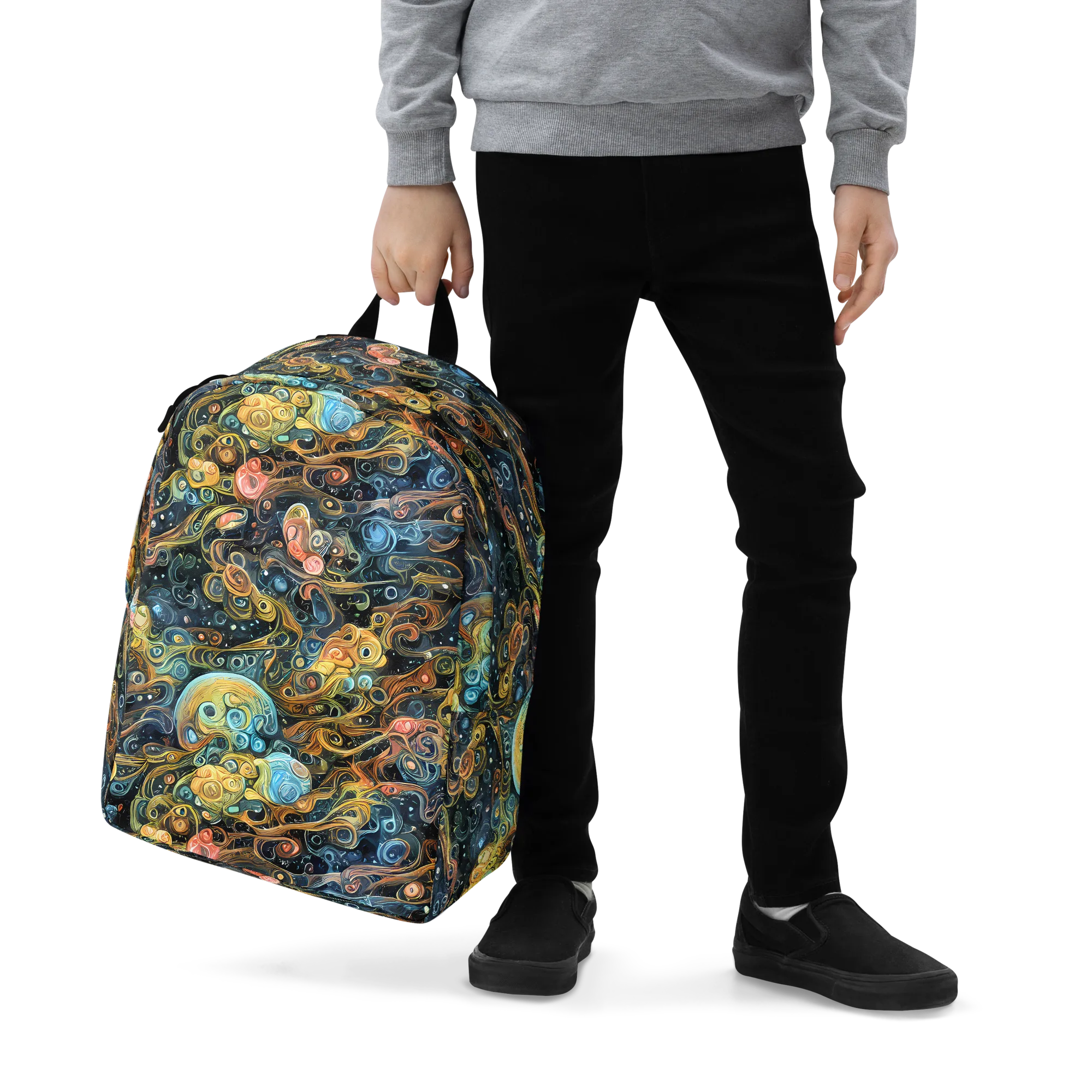 Wild Cosmos on Minimalist Backpack — Zoomed-in