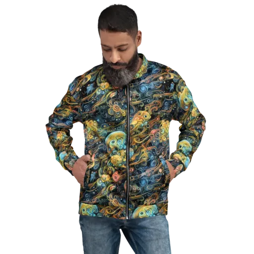 Wild Cosmos on a Bomber Jacket