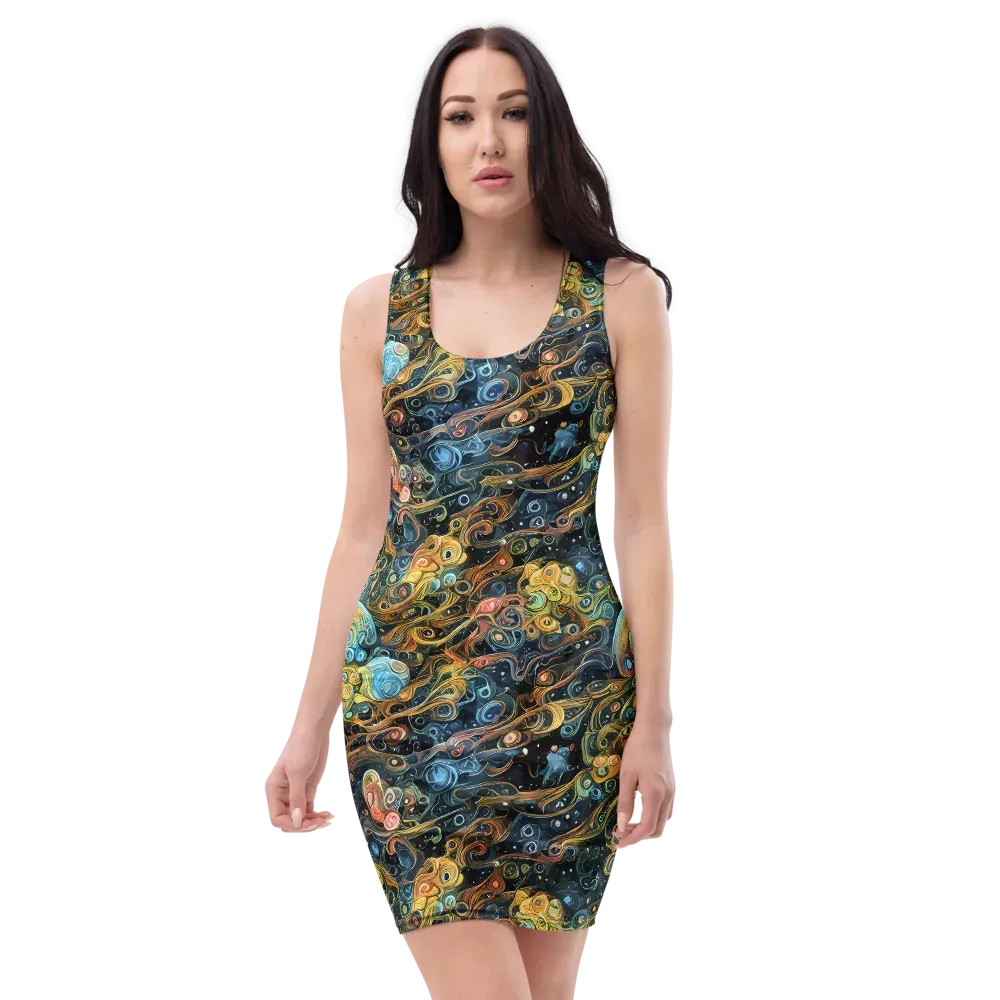 Wild Cosmos on Bodycon Dress — Front
