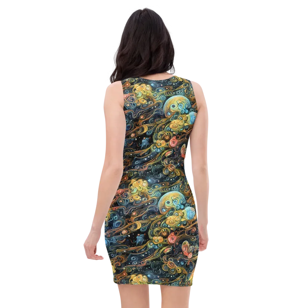 Wild Cosmos on Bodycon Dress — Back
