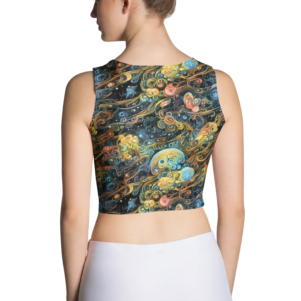Wild Cosmos on Crop Top — Back