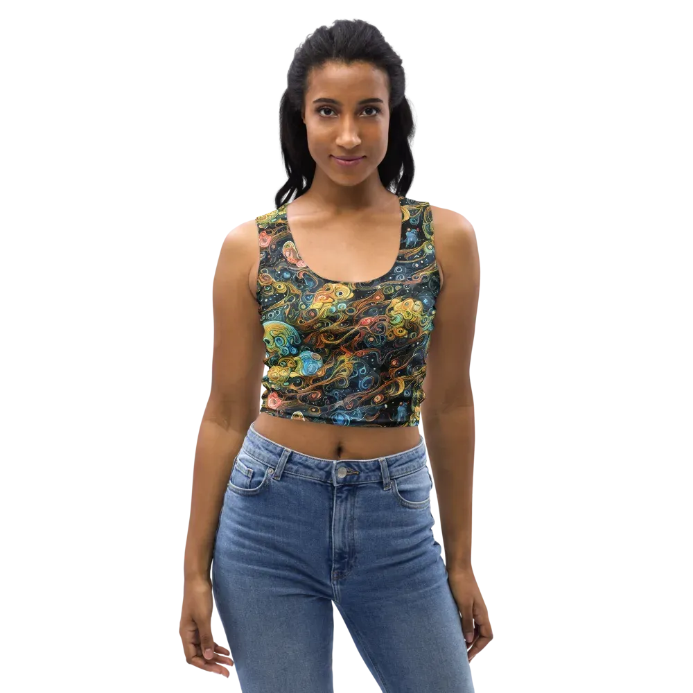 Wild Cosmos on Crop Top — Front