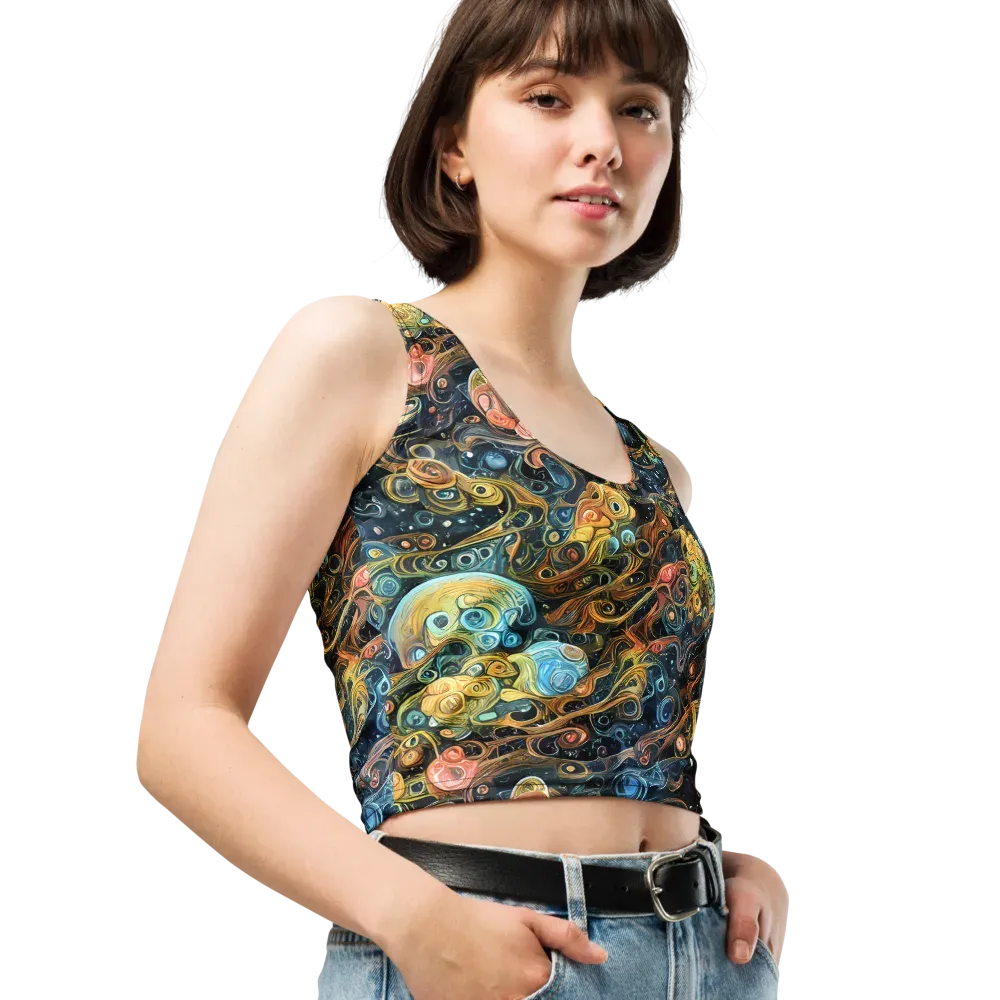 Wild Cosmos on Crop Top — Right Front
