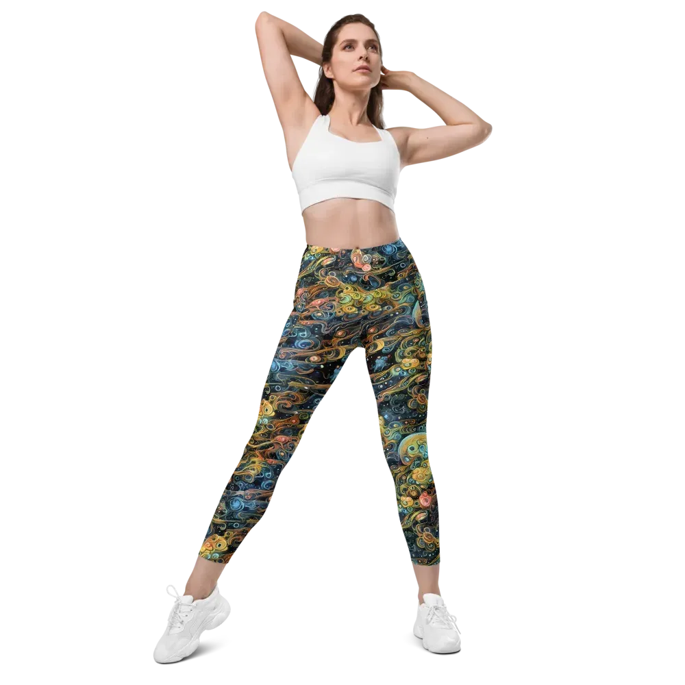 Wild Cosmos on Leggings with Pockets — Front