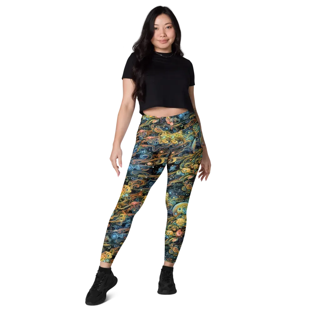 Wild Cosmos on Leggings with Pockets — Front