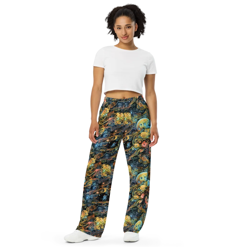 Wild Cosmos on Wide-Leg Pants — Front