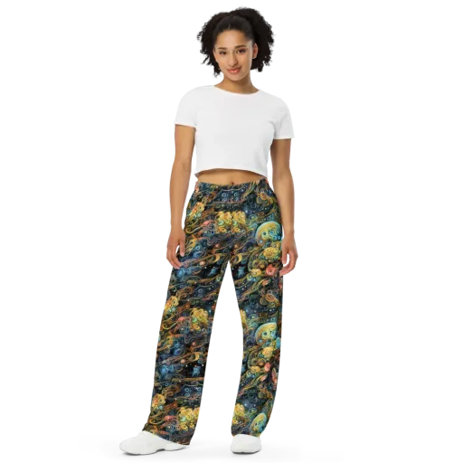 Wild Cosmos on a Wide-Leg Pants