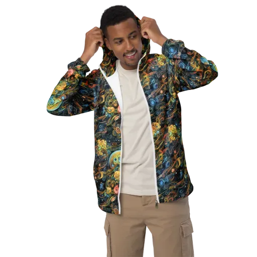 Wild Cosmos on a Men's Windbreaker