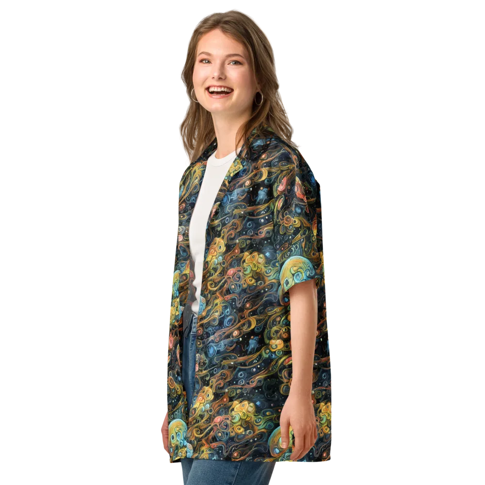Wild Cosmos on Button Shirt — Left Front
