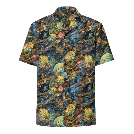 Wild Cosmos on a Button Shirt
